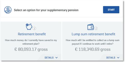 Select an option for your supplementary pension on My Global Benefits